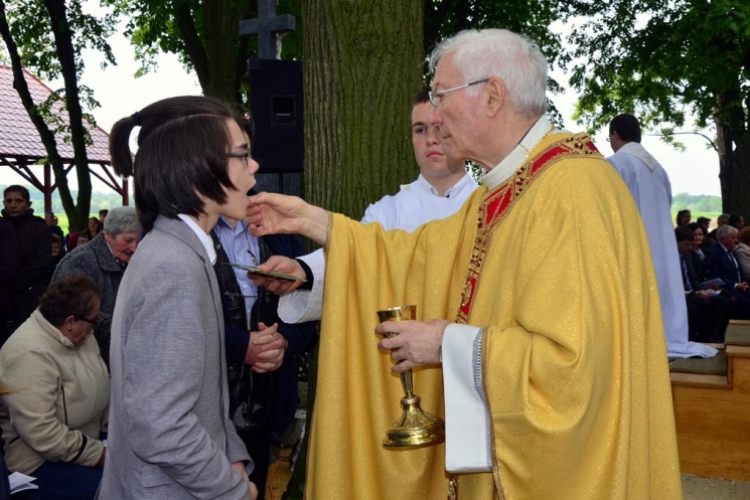 SZENT II. JÁNOS PÁL PÁPA vérereklyéjének elhelyezése Szanyban