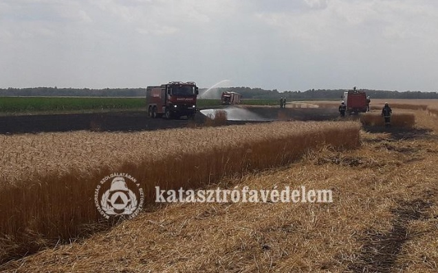 Több helyen is tűz gyulladt aratás közben a megyében