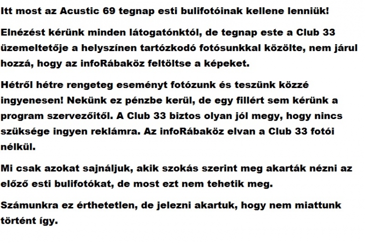 Acustic 69 buli a Club 33-ban
