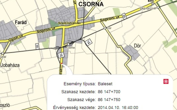 Már megint kamionbaleset Csornán a 86-oson