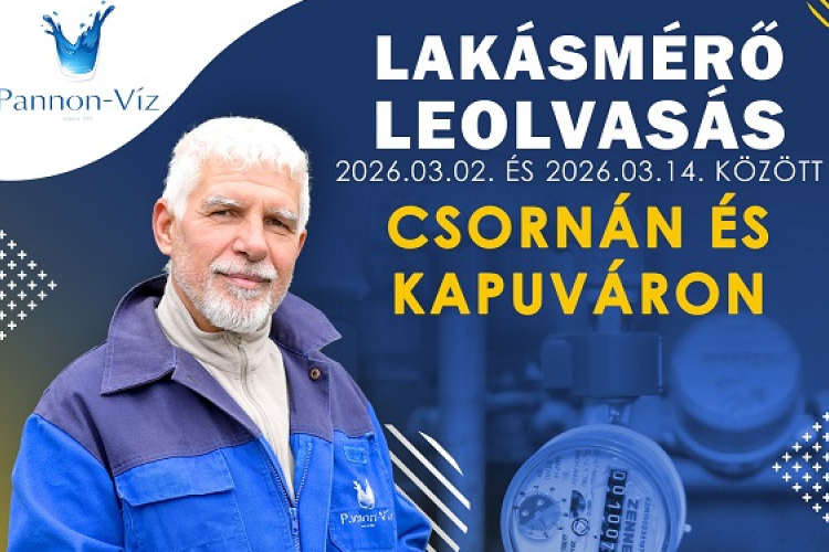 Lakossági vízmérő leolvasás Csornán és Kapuváron