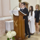 Ballagás és szentmise a Szany iskolában és templomban.