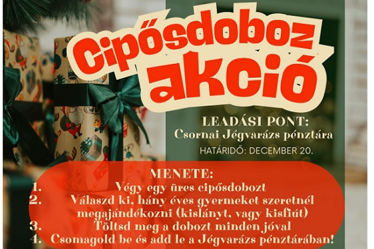 Cipősdoboz akció a csornai műjégpályán