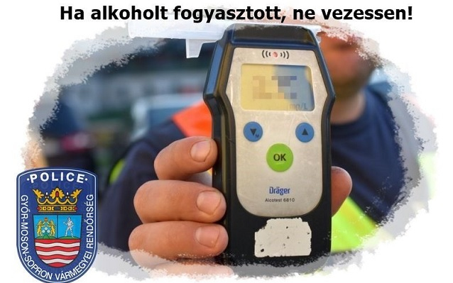 A rendőrök az elmúlt 24 órában öt ittas járművezetővel szemben intézkedtek a megyében