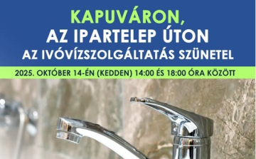 Kedd délután nem lesz víz Kapuváron az Ipartelepi úton