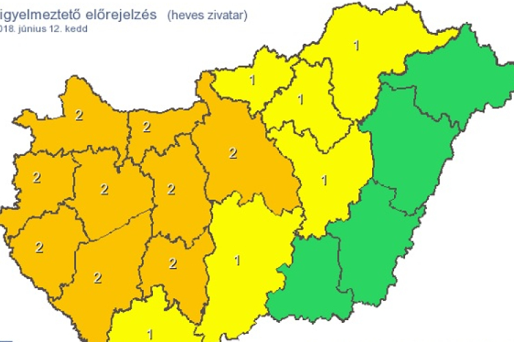 Délután ismét nyakunkba szakadhat a vihar, másodfokú a figyelmeztetés